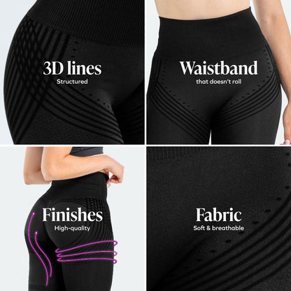 3D Leggings | Black | 2-Pack