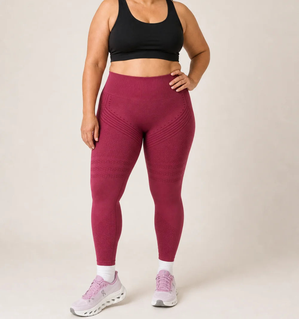 3D Leggings | Wine Red
